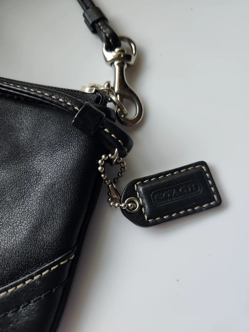 Vintage Coach Black Leather Wristlet